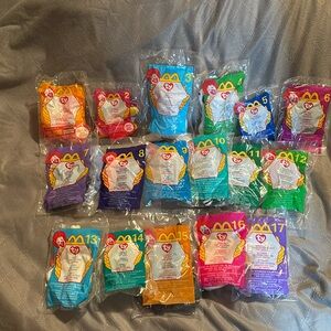 Ty McDonald’s teeny beanies. Yr 2000  set missing #18 Bushy  17 pieces Inc